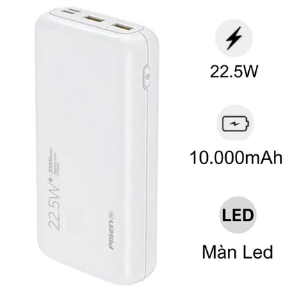 Pin sạc dự phòng Pisen Pro-All 20000mAH 22.5w màn hình LED 1