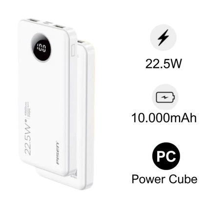 Pin dự phòng Pisen Pro - Power Cube 10.000 mAh 22.5W 1
