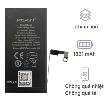 pin iPhone 8 chính hãng Pisen 3