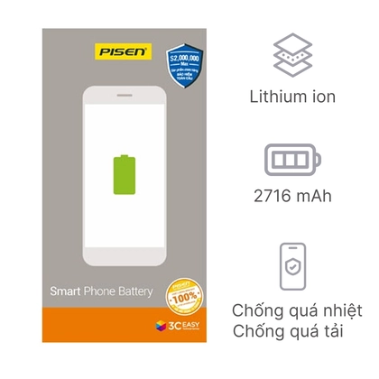 pin iPhone X chính hãng Pisen 2