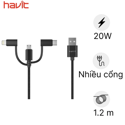 Cáp sạc đa năng 3in1 HAVIT 1m JS317 1