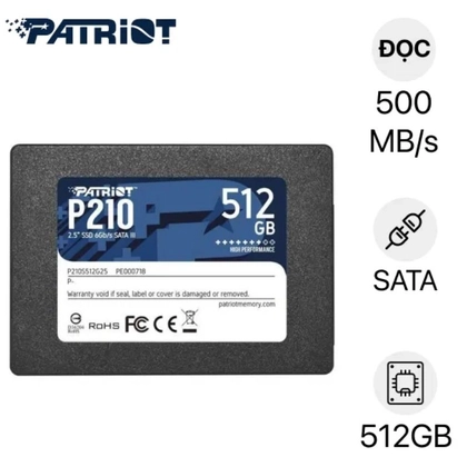 Ổ Cứng Laptop SSD PATRIOT P210 SATA3 512GB 1