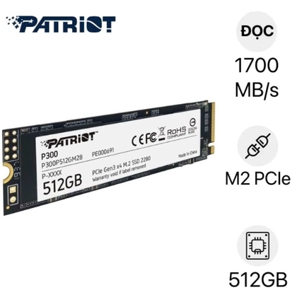 Thay Ổ Cứng Laptop SSD PATRIOT P300 M2 PCIE NVME 2280 512GB 1