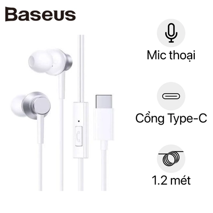 TAI NGHE CÓ DÂY BASEUS ENCOK CZ11 - TRẮNG 1