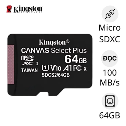 Thẻ nhớ Micro Kingston Class 10 64GB ( Không Adapter ) 1