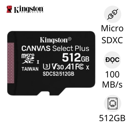 Thẻ nhớ Micro Kingston Class 10 512GB ( Không Adapter ) 1