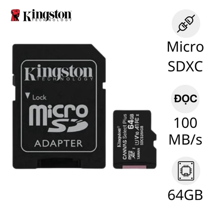 Thẻ nhớ Micro Kingston Class 10 64GB ( Kèm Adapter ) 1