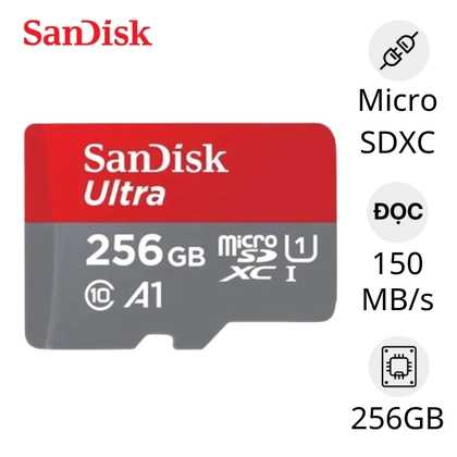 Thẻ nhớ MicroSDXC Sandisk Ultra A1 256GB 150MB/s 1