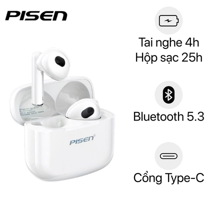 TAI NGHE PISEN BUDS P1 TRUE WIRELESS TRẮNG 1