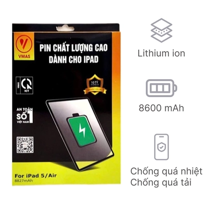 pin iPad Gen 5 9.7 2017 chính hãng Vmas 1