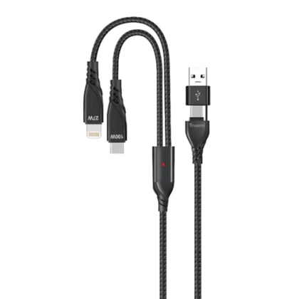 Cáp Trusmi 2 in 1 Usb-A to Usb-C, Lightning 100w 1