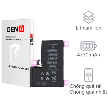 pin iPhone 15 Pro Max dung lượng siêu cao chính hãng GENA 1