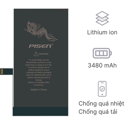 pin iPhone 14 Pro dung lượng siêu cao chính hãng Pisen 3