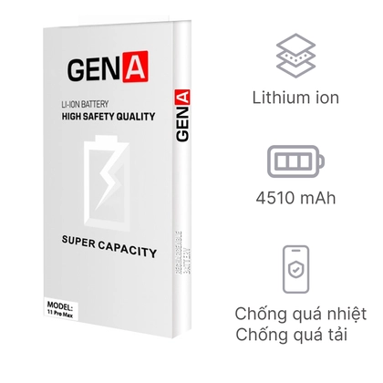 Pin dung lượng siêu cao chính hãng GENA cho iPhone 11 Pro Max 2