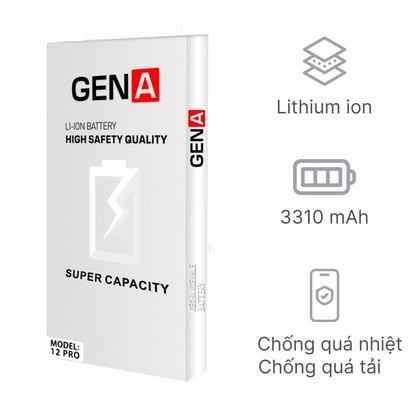pin iPhone 12 Pro dung lượng siêu cao chính hãng GENA 2