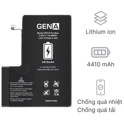 pin iPhone 12 Pro Max dung lượng siêu cao chính hãng GENA 3