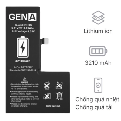 pin iPhone XS dung lượng siêu cao chính hãng GENA 3