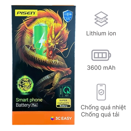 pin iPhone 15 dung lượng siêu cao chính hãng Pisen 2