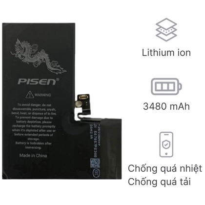 pin iPhone 15 Pro dung lượng siêu cao chính hãng Pisen 3