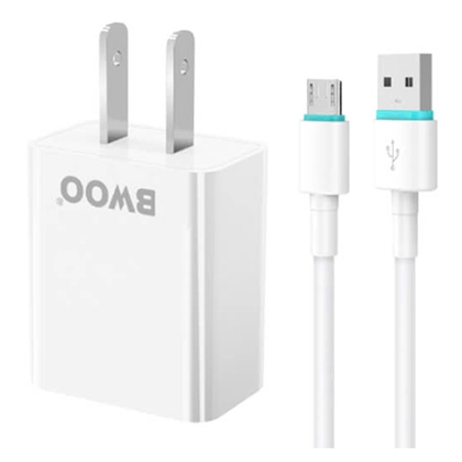 Sạc BWOO 2 cổng USB-A kèm cáp Type-C US CDA64VC 1