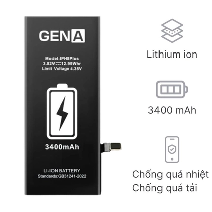 pin iPhone 8 Plus dung lượng siêu cao chính hãng GENA 3