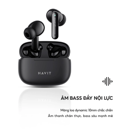 Tai nghe Bluetooth True Wireless Havit TW967 Pro - Đen