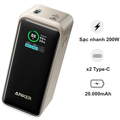 Pin sạc dự phòng Anker Prime 20000mAh 200W A1336 1