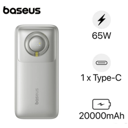 Pin sạc dự phòng Baseus Free2pull kèm cáp thu gọn 20000mAh 65W 1
