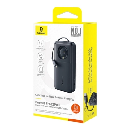 Pin sạc dự phòng Baseus Free2pull kèm cáp thu gọn 20000mAh 65W 4