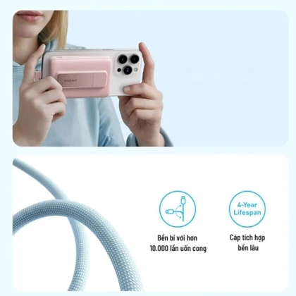 Pin sạc dự phòng Magnetic Anker Zolo 1C 10000mAh 15W tích hợp cáp Type-C A1685 4