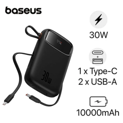 Pin sạc dự phòng Baseus Qpow2 màn hình số 10.000mAh 30W kèm 2 cáp type C 1