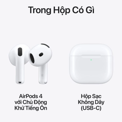 Tai nghe Bluetooth Apple Airpods 4 2024 chống ồn chủ động (MXP93) - Cũ trầy xước 4
