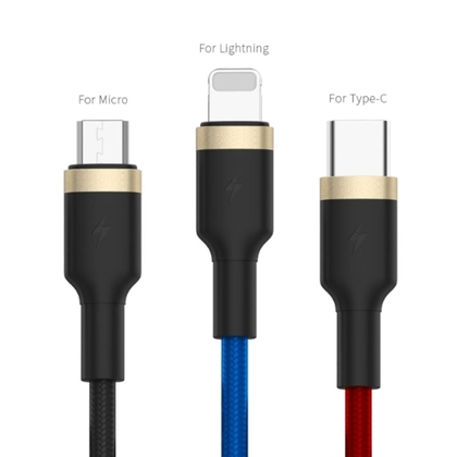 Cáp Golf 3A GC-72X 3 in 1 sạc nhanh dây dù 1.5M 3