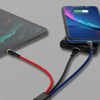 Cáp Golf 3A GC-72X 3 in 1 sạc nhanh dây dù 1.5M 6