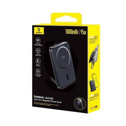 Pin sạc dự phòng không dây Baseus Nomos Qi2 10000mAh 45W Tích Hợp Cáp Type-C Và Chân Đế 4