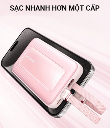 Pin sạc dự phòng Anker Zolo 10000mAh 35W 1A1C tích hợp 2 cáp Type-C A1680 1