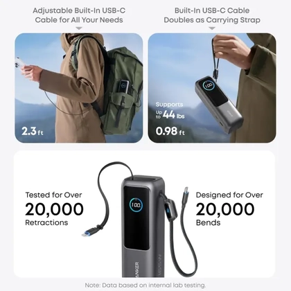 Pin dự phòng Anker 25.000mAh 165W tích hợp cáp rút gọn A1695 3