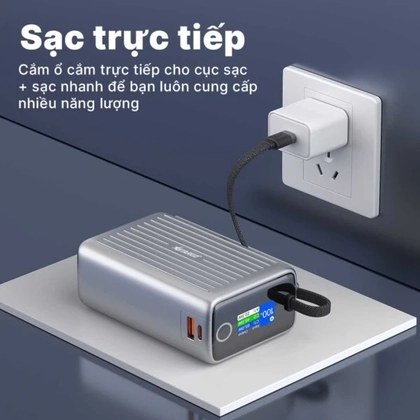 Pin dự phòng StarGO Hypercharge 25000mAh 100W tích hợp màn hình + cáp Type-C 6