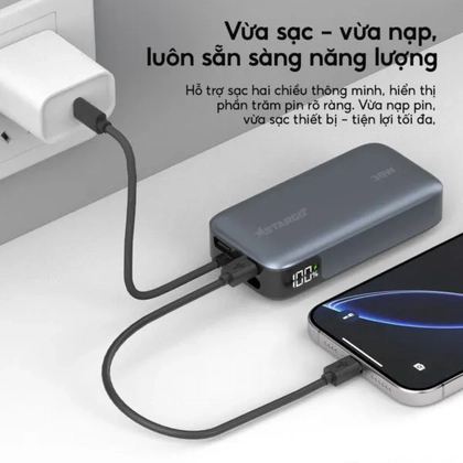 Pin dự phòng StarGO Star X1 Mini 1C1A 10000mAh tích hợp cáp Type-C 5