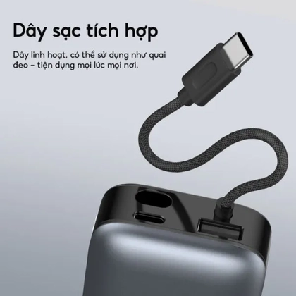 Pin dự phòng StarGO Star X1 Mini 1C1A 10000mAh tích hợp cáp Type-C 2