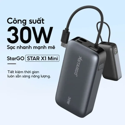 Pin dự phòng StarGO Star X1 Mini 1C1A 10000mAh tích hợp cáp Type-C 8