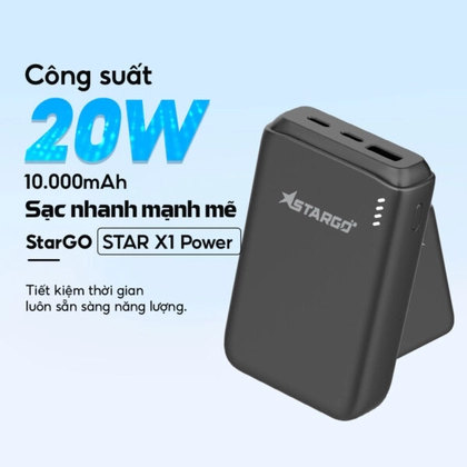 Pin dự phòng StarGO Star X1 Power 2C1A 10000mAh tích hợp cáp Type-C 6