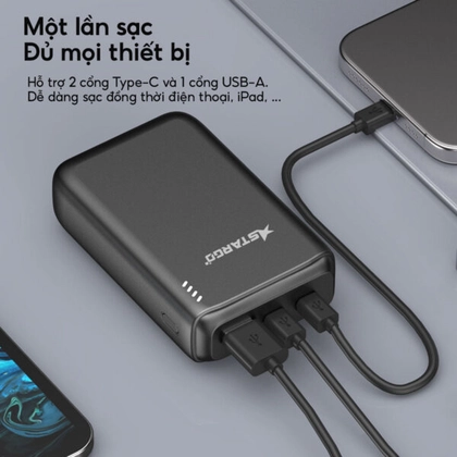 Pin dự phòng StarGO Star X1 Power 2C1A 10000mAh tích hợp cáp Type-C 4