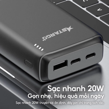 Pin dự phòng StarGO Star X1 Power 2C1A 10000mAh tích hợp cáp Type-C 5