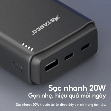 Pin dự phòng StarGO Star X2 Power 2C1A 20000mAh tích hợp cáp Type-C 6