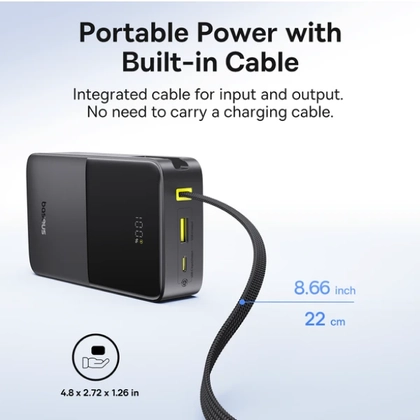 Pin dự phòng Baseus Enerfill Bipow 2 Pro màn hình số 20.000mAh 22.5W kèm cáp 10