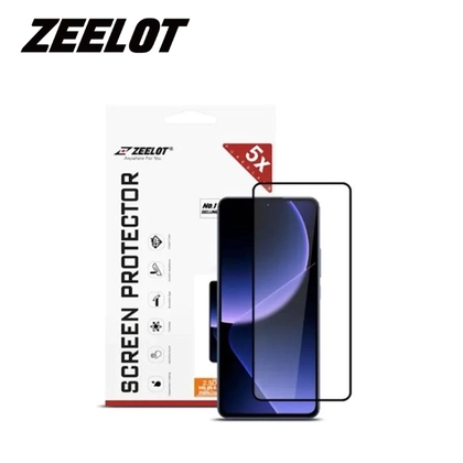 Dán kính cường lực Xiaomi 13T/13T Pro Zeelot chống va đập full viền đen 1