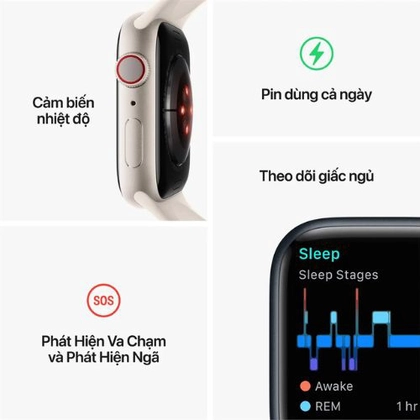 Apple Watch Series 8 41mm GPS Viền nhôm Dây cao su - Cũ đẹp 6