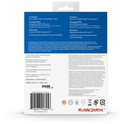 Ổ cứng SSD Western Digital Blue SN5100 NVME PCIE GEN 4.0 500GB 5