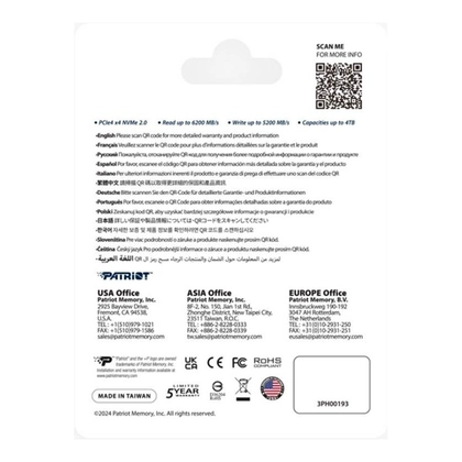 Ổ Cứng SSD Patriot P400 V4 M.2 PCIe Gen 4x4 NVME 1TB 5